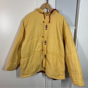 VTG Vintage Marese France Bohemian Cottagecore Reversible Coat 100% Cotton